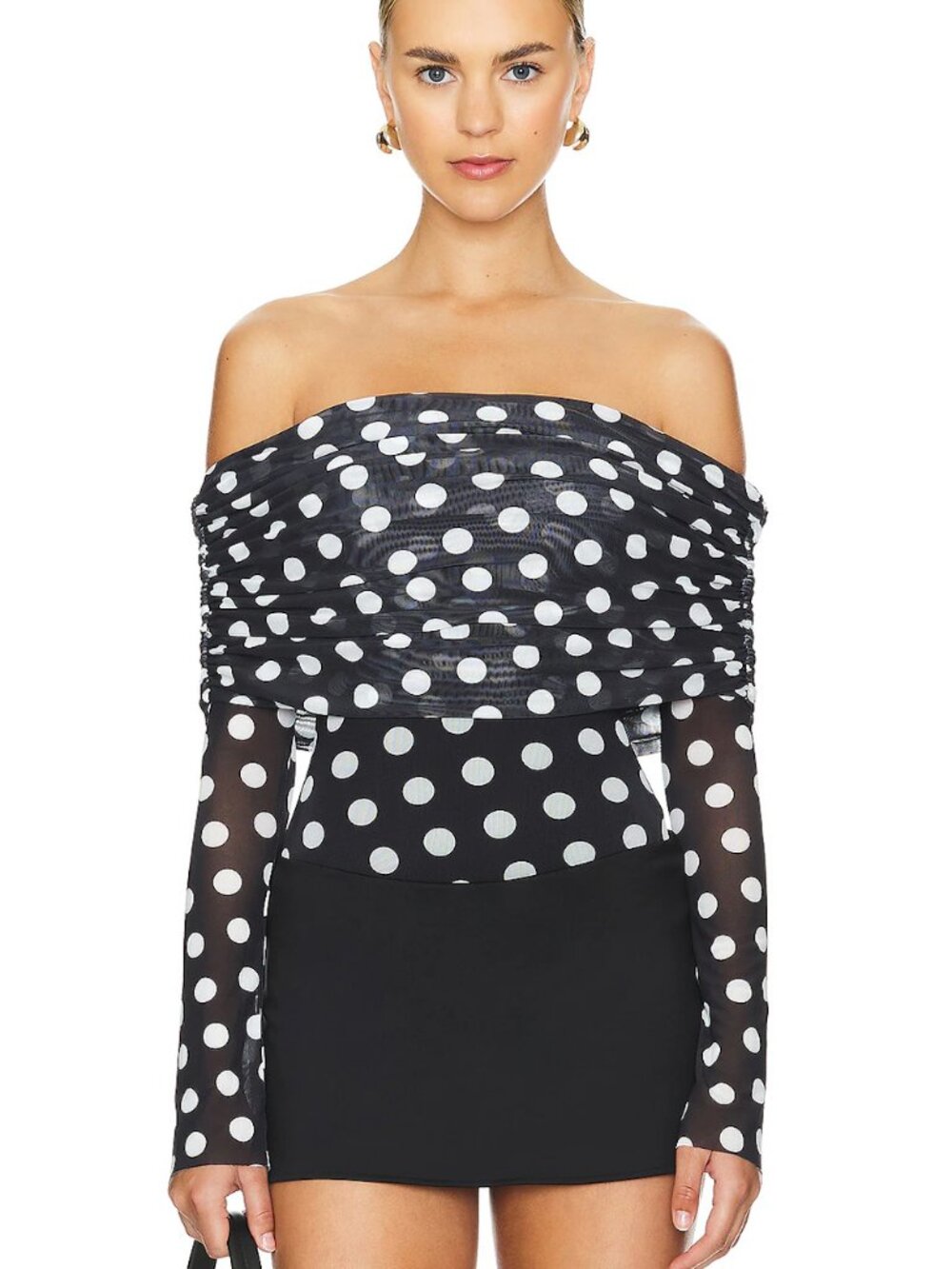 AFRM Maxine Bodysuit in Diagonal Dot
